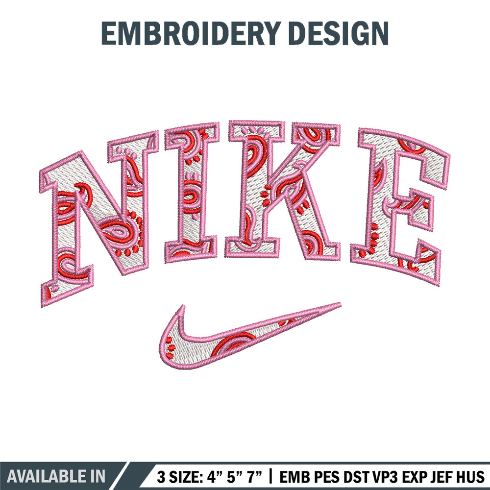Nike pink embroidery design, Nike embroidery, Emb design, Embroidery shirt, Embroidery file, Digital download.jpg