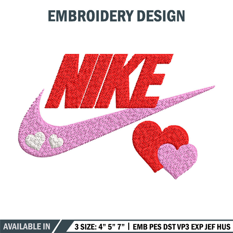 Nike pink love Embroidery Design, Brand Embroidery, Nike Embroidery, Embroidery File, Logo shirt, Digital download.jpg