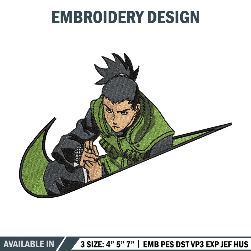 Nike Shikamaru embroidery design, Naruto embroidery, Nike design, anime design, anime shirt, Digital download.jpg