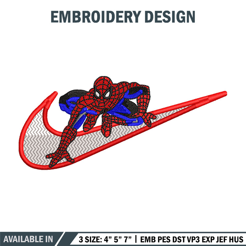 Nike Spiderman Logo embroidery design, Spiderman embroidery, Nike design, movie design, movie shirt, Digital download.jpg