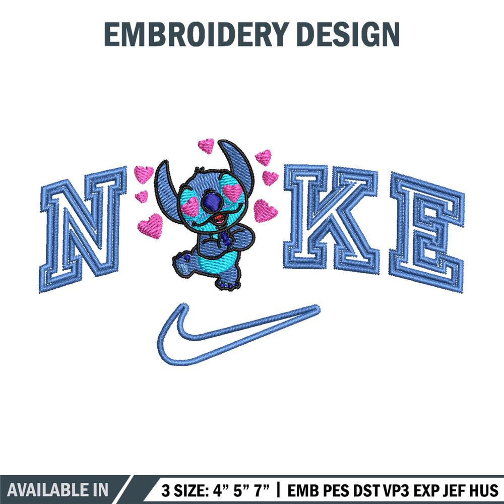 Nike stitch heart embroidery design, Stitch embroidery, Nike design, Embroidery file,Embroidery shirt, Digital download.jpg