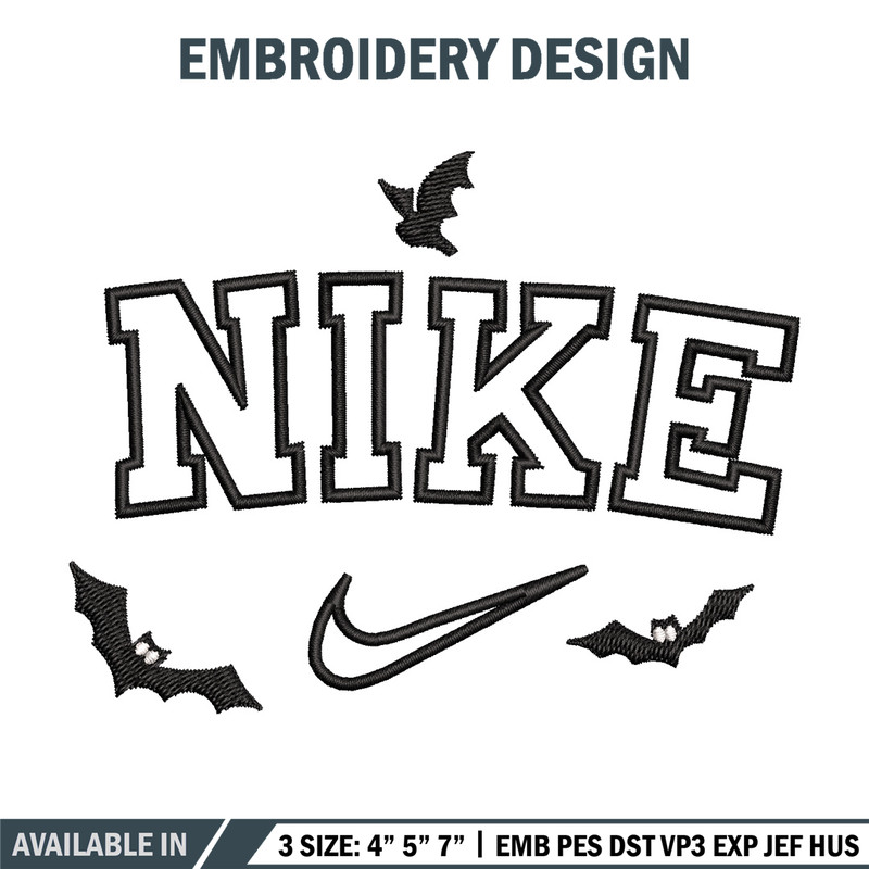 Nike x bat embroidery design, Bat embroidery, Nike design, Embroidery shirt, Embroidery file,Digital download.jpg