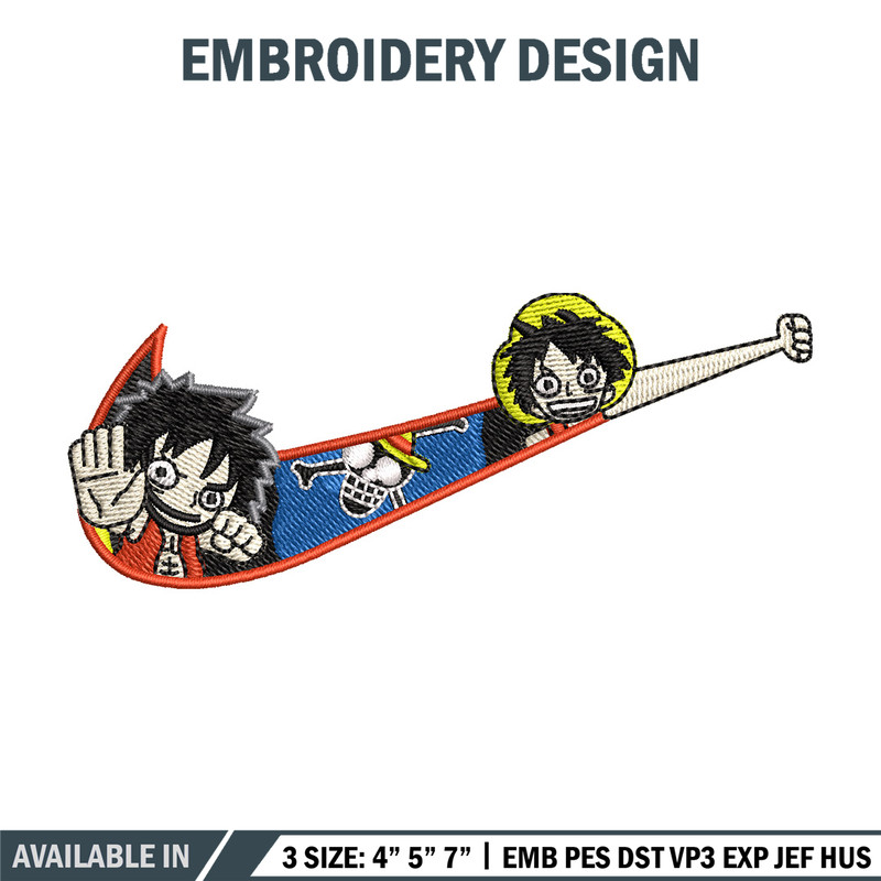 Nike x luffy embroidery design, One piece embroidery, Nike design, Embroidery shirt, Embroidery file, Digital download.jpg