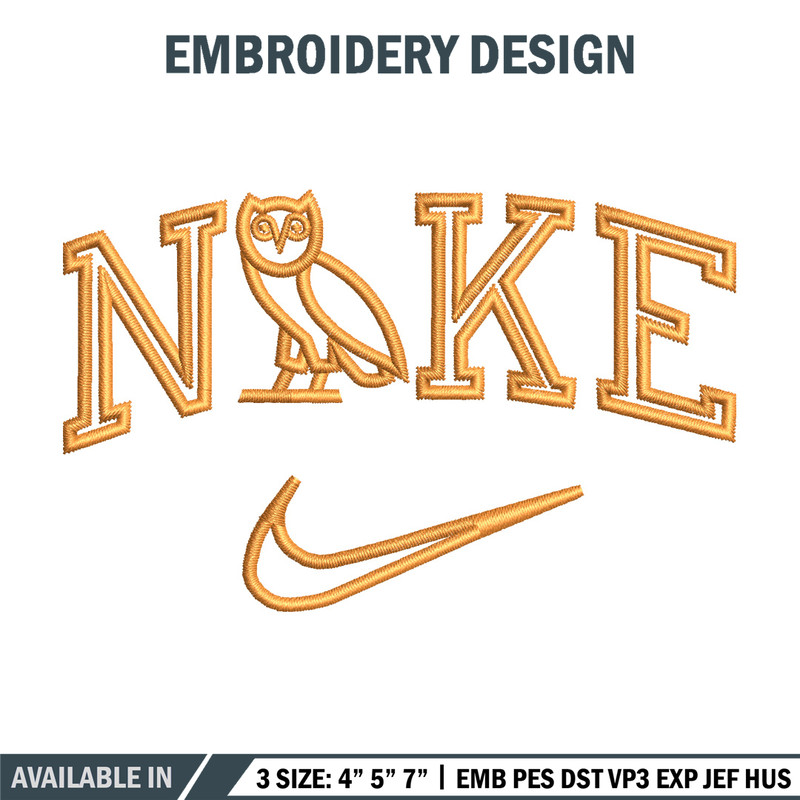 Nike x owl embroidery design, Owl embroidery, Nike design, Embroidery file, Embroidery shirt, Digital download.jpg