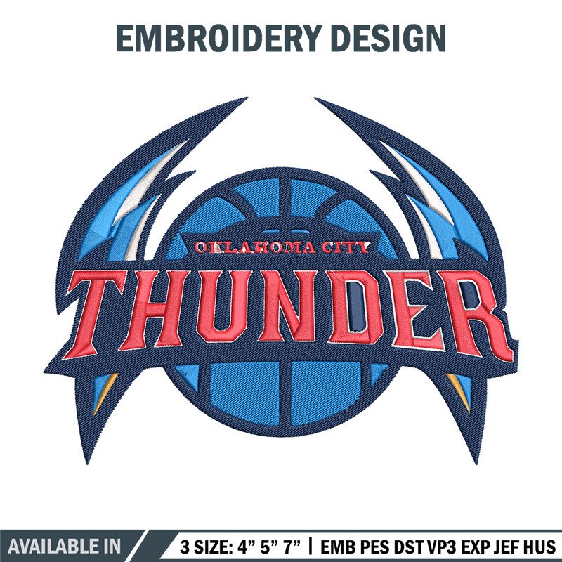 Oklahoma Thunder logo embroidery design,NBA embroidery,Sport embroidery,Embroidery design, Logo sport embroidery..jpg