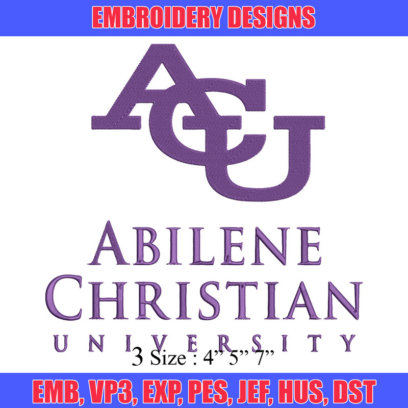 Abilene Christian logo embroidery design, NCAA embroidery, Sport embroidery, Embroidery design, Logo sport embroidery.jpg