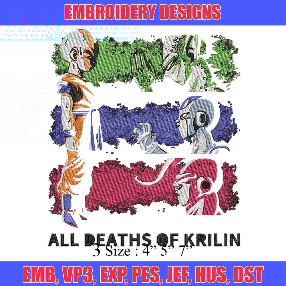 All deaths of krilin Embroidery Design, Dragonball Embroidery, Embroidery File, Anime Embroidery, Digital download.jpg