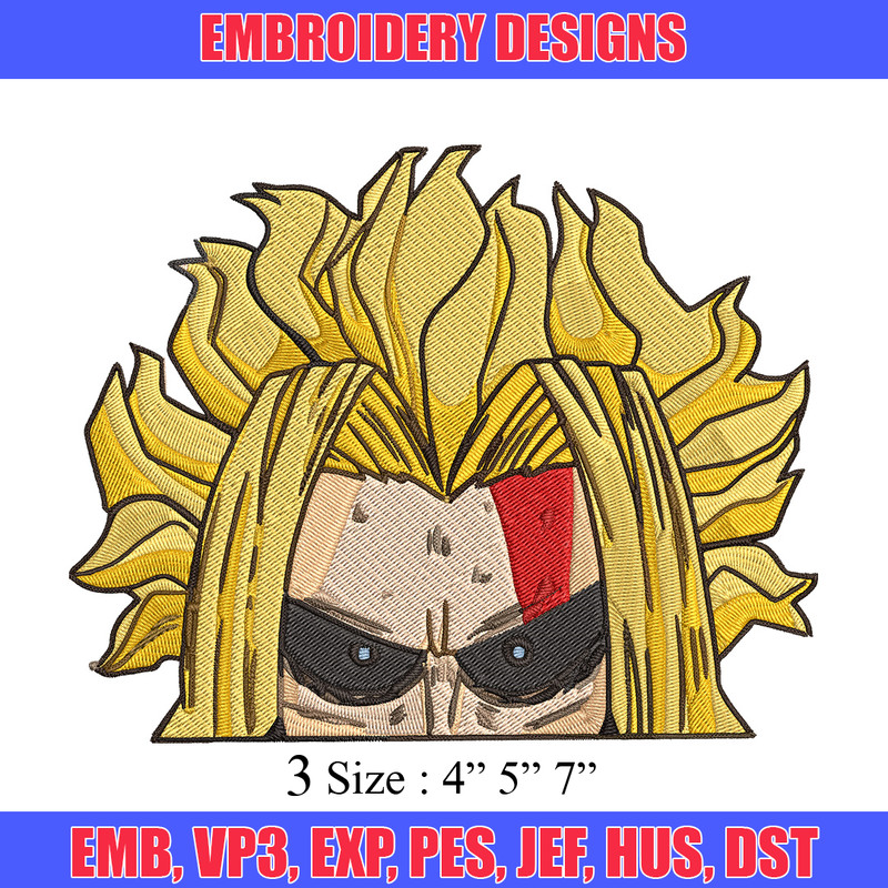 All Might Peeker Embroidery Design, Mha Embroidery, Embroidery File, Anime Embroidery, Anime shirt, Digital download.jpg
