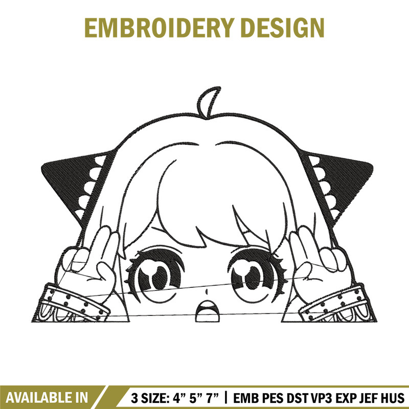 Anya cute Embroidery Design, Spy x family Embroidery, Embroidery File, Anime Embroidery, Anime shirt, Digital download.jpg