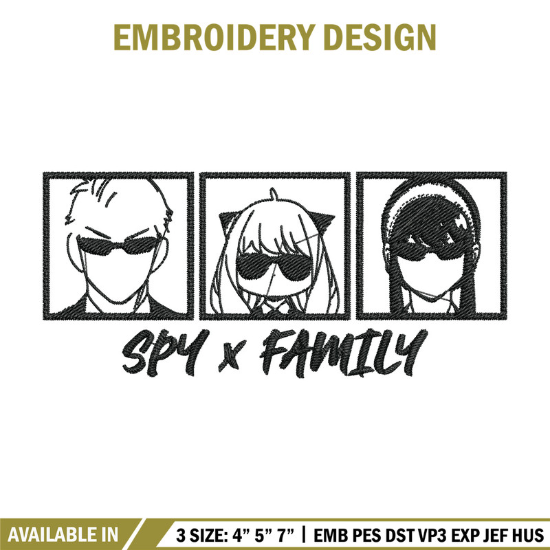 Anya family Embroidery Design, Spy x family Embroidery, Embroidery File, Nike Embroidery, Anime shirt, Digital download.jpg