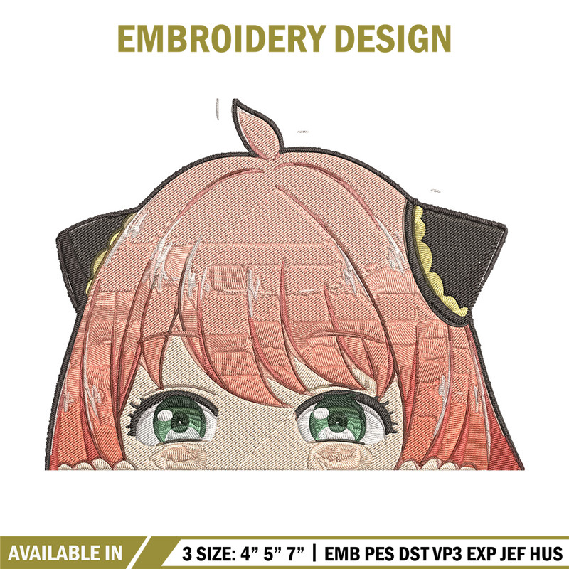 Anya Peek Embroidery Design, Spy x family Embroidery, Embroidery File, Anime Embroidery, Anime shirt, Digital download.jpg
