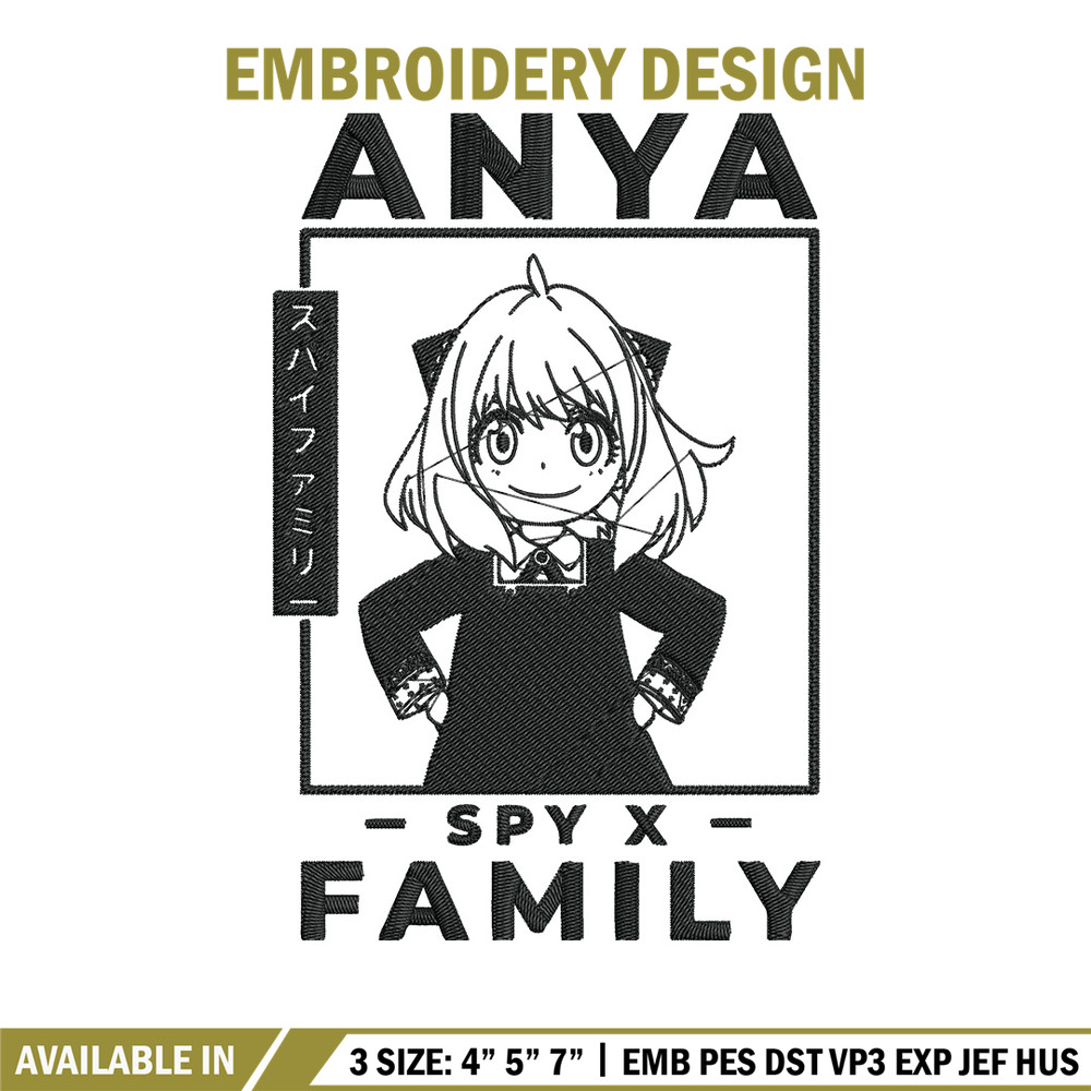 Anya poster Embroidery Design, Spy x family Embroidery, Embroidery File, Anime Embroidery, Anime shirt, Digital download.jpg