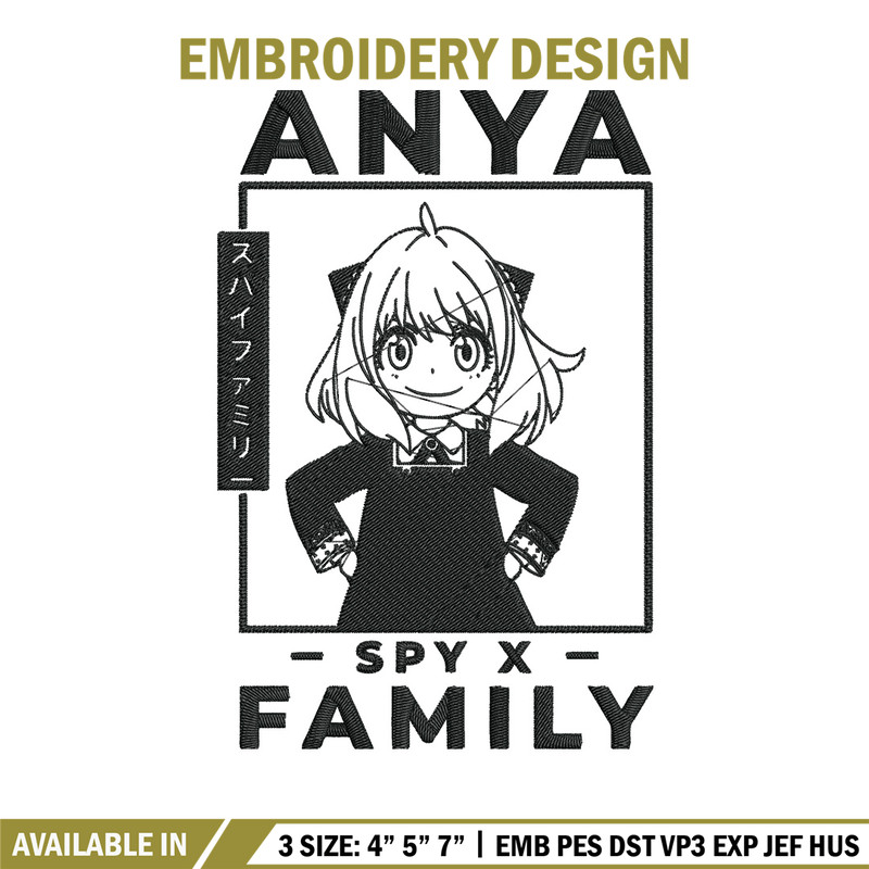Anya poster Embroidery Design, Spy x family Embroidery, Embroidery File, Anime Embroidery, Anime shirt, Digital download.jpg