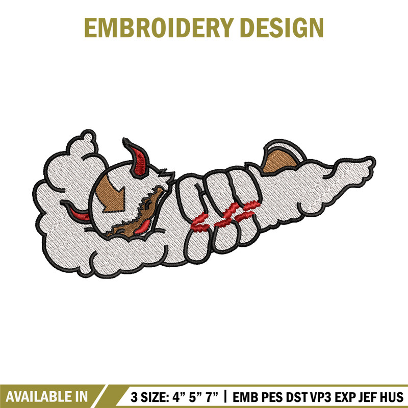 Appa x Nike embroidery design, avatar cartoon embroidery, nike design, Logo shirt, cartoon shirt, digital download.jpg