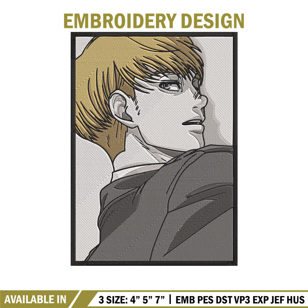 Armin Arlert Embroidery Design, Aot Embroidery, Embroidery File, Anime Embroidery, Anime shirt, Digital download.jpg