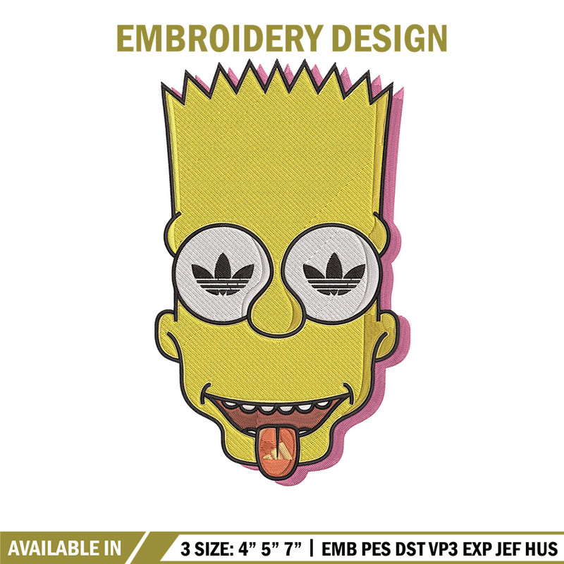 Bart x adidas Embroidery Design, Simpson Embroidery, Embroidery File, Adidas Embroidery, Anime shirt, Digital download.jpg