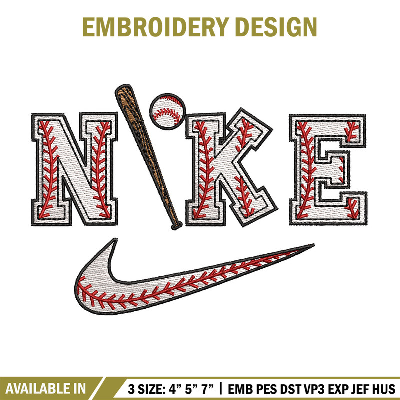 Baseball x nike embroidery design, Baseball embroidery, Nike design, Embroidery shirt, Embroidery file, Digital download.jpg