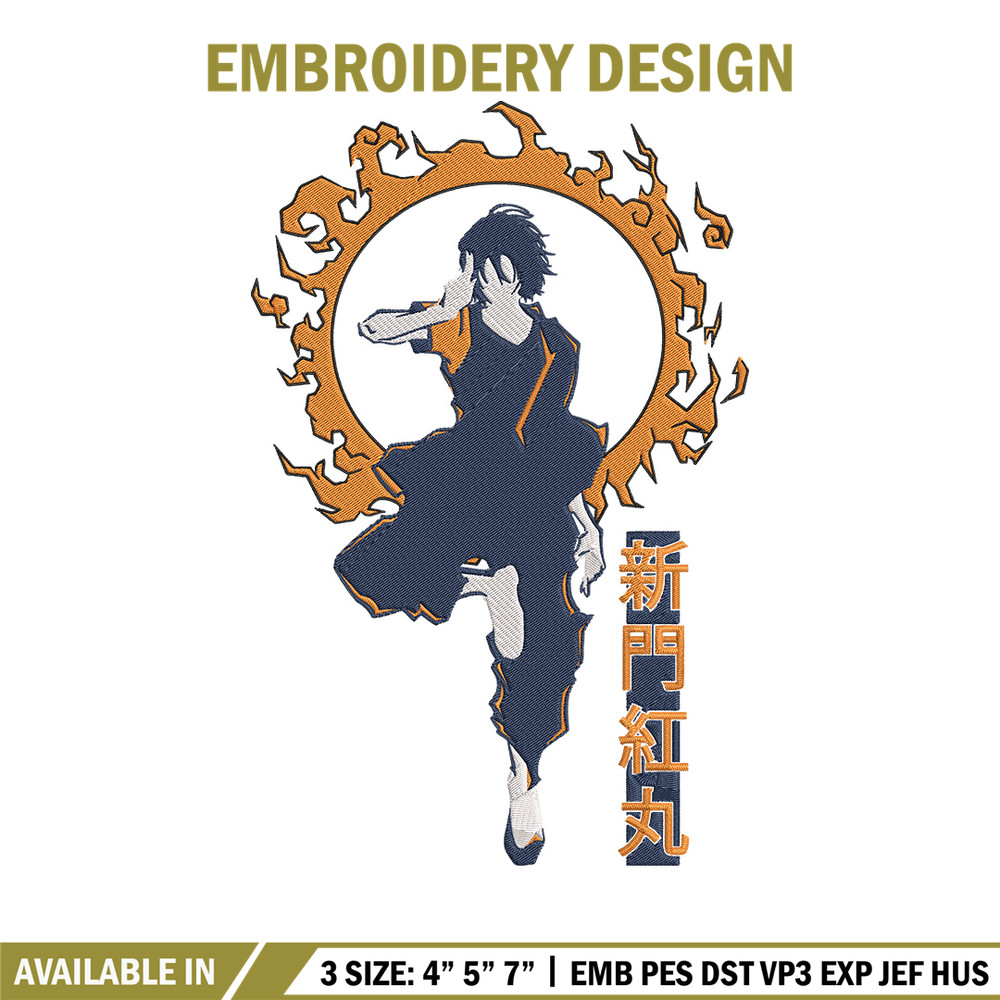 Benimaru Embroidery Design, Enen no Shouboutai Embroidery,Embroidery File,Anime Embroidery,Anime shirt,Digital download.jpg