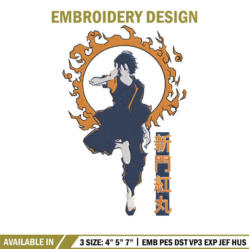 Benimaru Embroidery Design, Enen no Shouboutai Embroidery,Embroidery File,Anime Embroidery,Anime shirt,Digital download.jpg