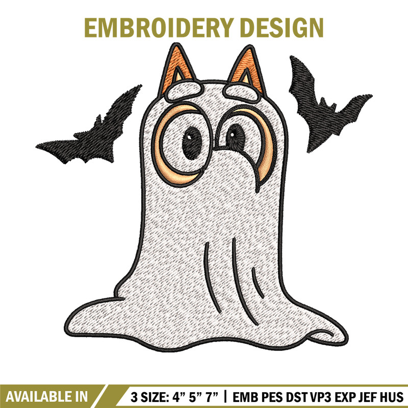Bingo Ghost Halloween Embroidery design, Halloween Embroidery, cartoon design, Embroidery File, Digital download..jpg