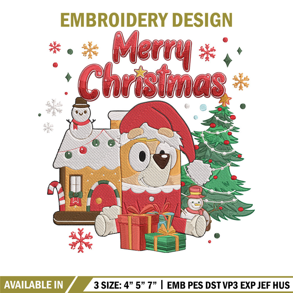 Bingo merry chrismas Embroidery Design,Bluey Embroidery, Embroidery File, Chrismas Embroidery, Digital download.jpg