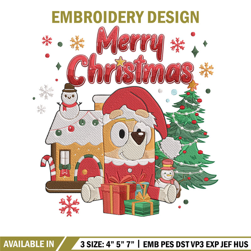Bingo merry chrismas Embroidery Design,Bluey Embroidery, Embroidery File, Chrismas Embroidery, Digital download.jpg