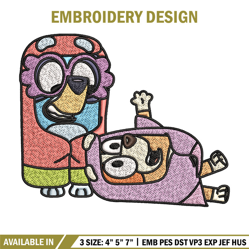 Bluey bingo Embroidery design, Bluey bingo Embroidery, Embroidery File, cartoon design, cartoon shirt, Digital download.jpg