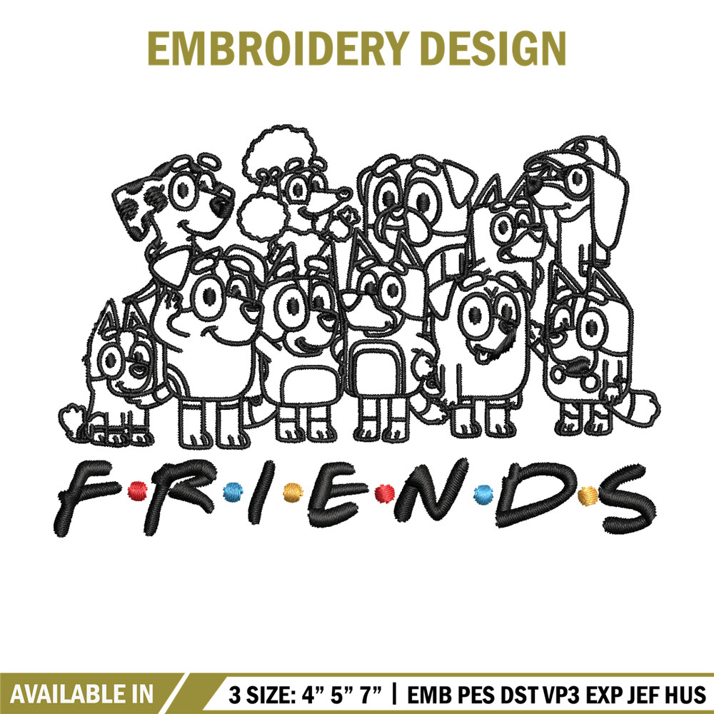 Bluey family Coloring Pages Embroidery, Bluey Embroidery, Embroidery File, cartoon design, logo shirt, Digital download..jpg