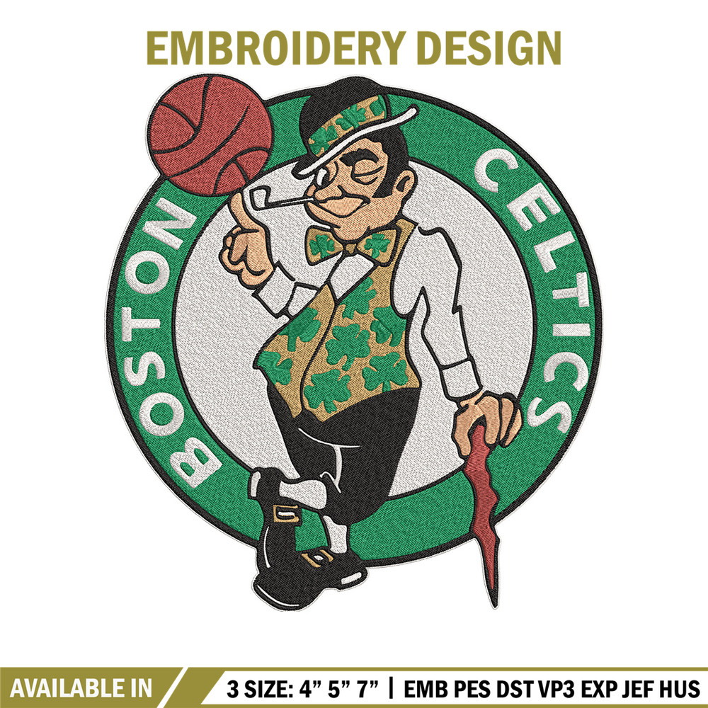 Boston Celtics mascot embroidery design, NBA embroidery, Sport embroidery, Logo sport embroidery, Embroidery design..jpg