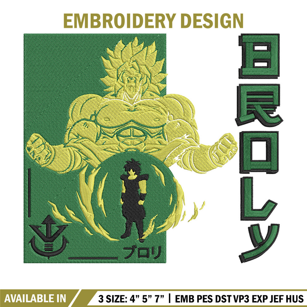 Broly poster Embroidery Design, Dragonball Embroidery, Embroidery File, Anime Embroidery, Anime shirt, Digital download.jpg