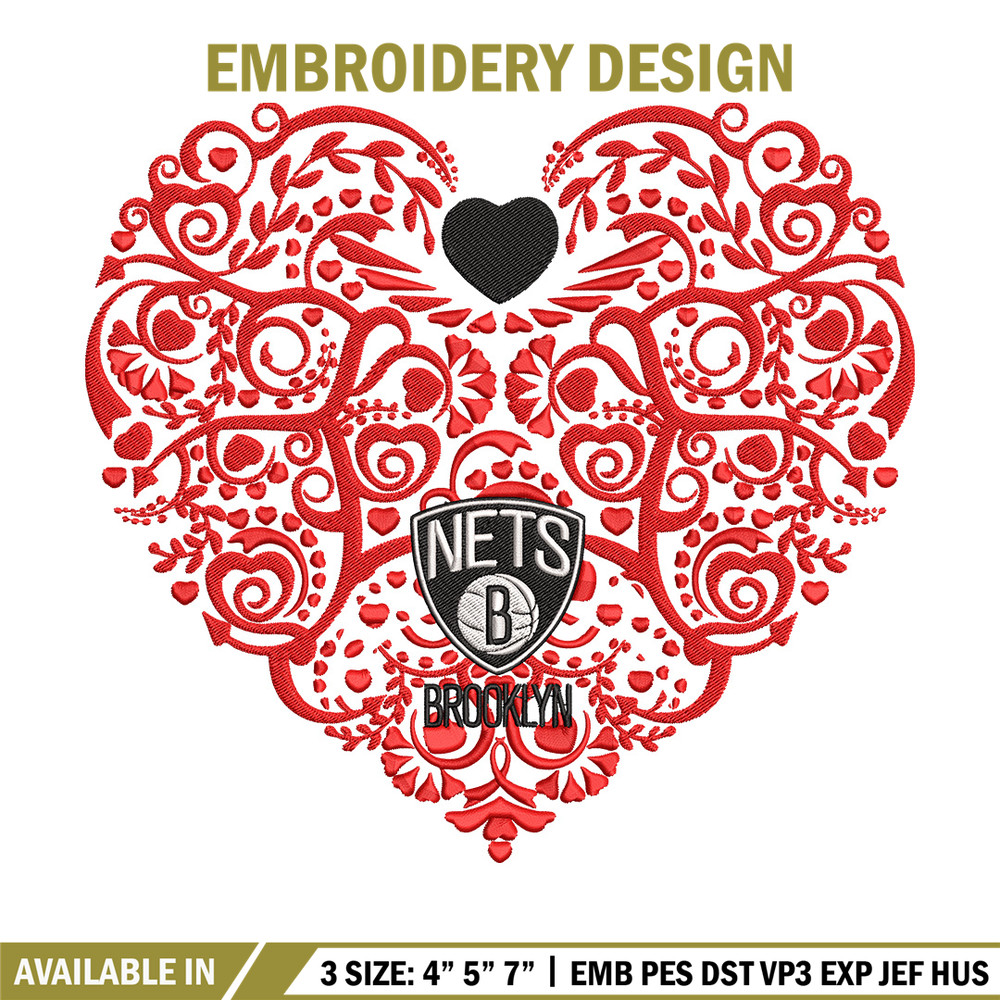 Brooklyn Nets heart embroidery design, NBA embroidery,Sport embroidery, Logo sport embroidery, Embroidery design.jpg