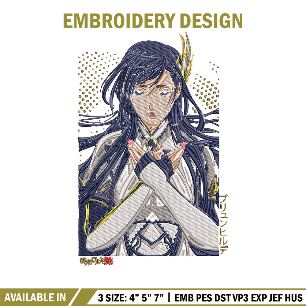 Brunhilde poster Embroidery Design, Ragnarok Embroidery, Embroidery File, Anime Embroidery, Anime shirt,Digital download.jpg