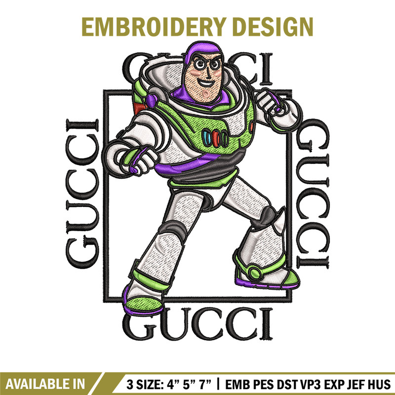Buzz lightyear Gucci Embroidery design, Buzz lightyear Embroidery, cartoon design, Embroidery File, Digital download..jpg