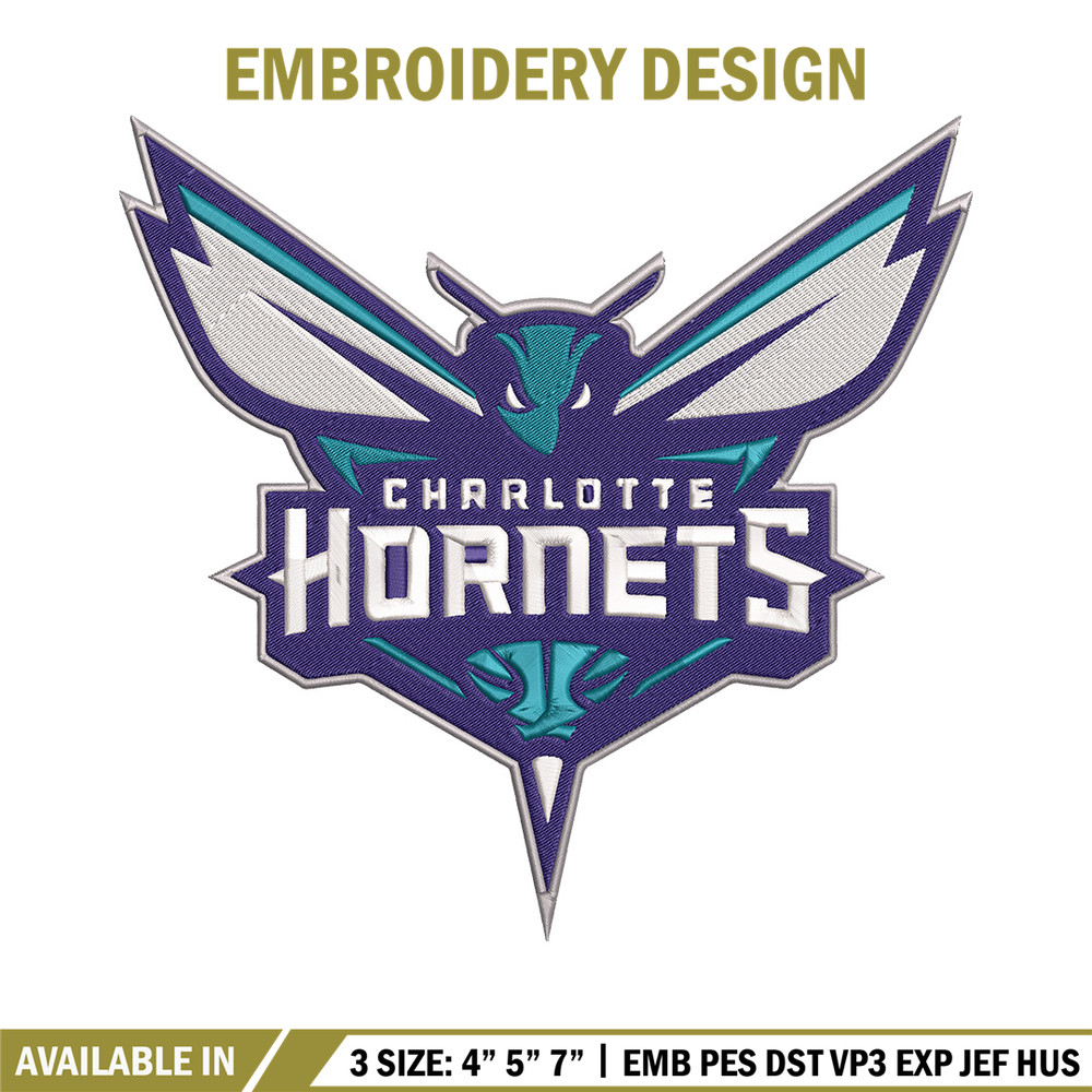 Charlotte Hornets logo embroidery design, NBA embroidery, Sport embroidery, Embroidery design,Logo sport embroidery.jpg