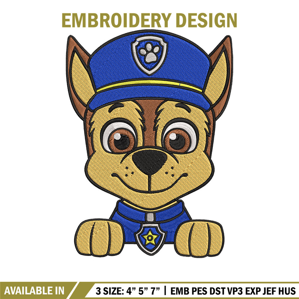 Chase Embroidery Design, Paw Patrol Embroidery, Embroidery File, Anime Embroidery, Anime shirt, Digital download.jpg
