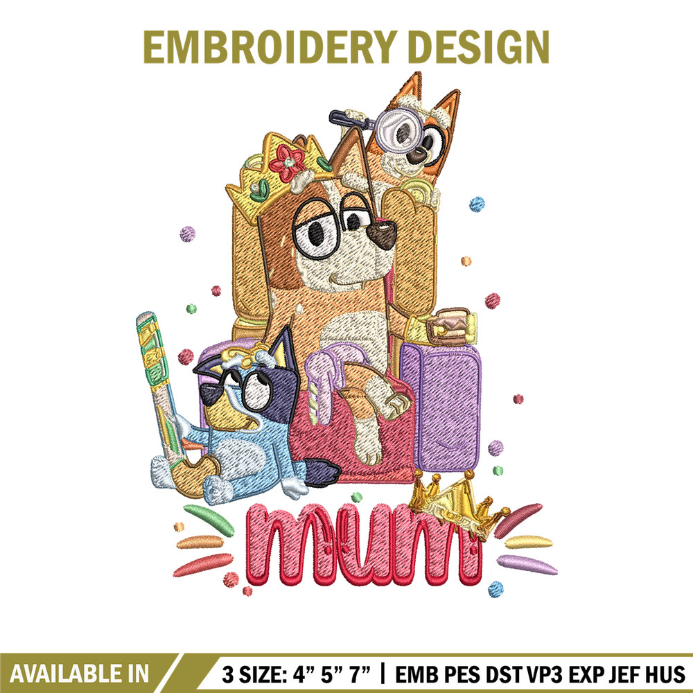 Chilli Heeler Embroidery, Bluey Mum cartoon Embroidery, Embroidery File, cartoon design, cartoon shirt, Digital download.jpg