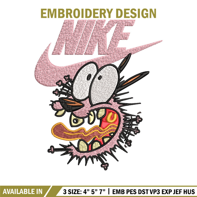 Courage dog Embroidery design, Courage dog Embroidery, Nike design, Embroidery file, cartoon logo. Instant download..jpg