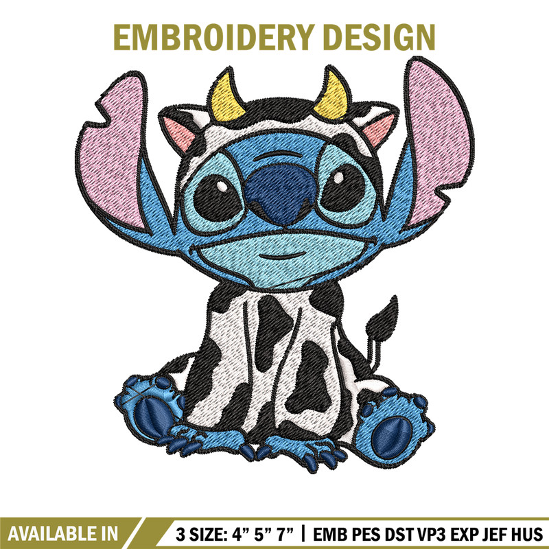 Cow Stitch Embroidery design, Cow Stitch Embroidery, cartoon design, Embroidery File, cartoon shirt, Digital download..jpg