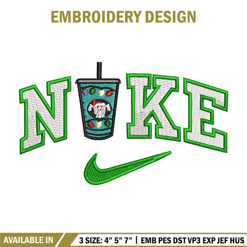 Cup green x nike embroidery design, Cup embroidery, Nike design, Embroidery shirt, Embroidery file, Digital download.jpg