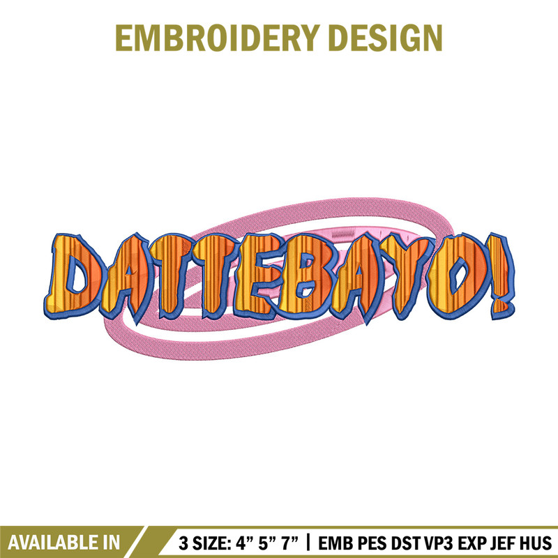 Dattebayo Embroidery Design, Naruto Embroidery, Embroidery File, Anime Embroidery, Anime shirt, Digital download.jpg