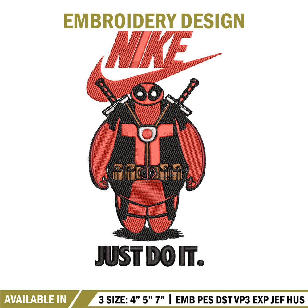 Deadpool funny Nike Embroidery design, Deadpool funny Embroidery, Nike design, Embroidery file, Instant download.jpg