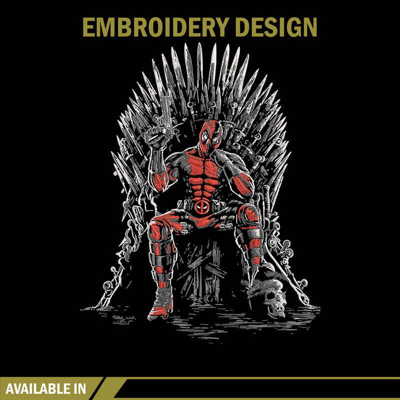 Deadpool king Embroidery Design, Deadpool Embroidery, Embroidery File, Anime Embroidery, Anime shirt, Digital download.jpg