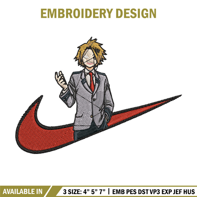 Denki x nike Embroidery Design, Mha Embroidery, Embroidery File, Nike Embroidery, Anime shirt, Digital download.jpg