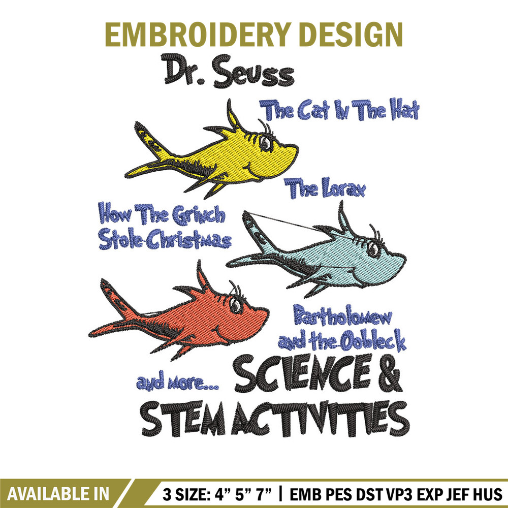 Dr Seuss Stem Activities Embroidery Design, Dr Seuss Embroidery, Embroidery File, Embroidery design, Digital download..jpg