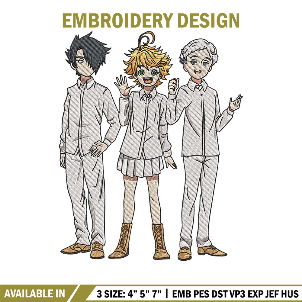 Emma friends Embroidery Design, Oyakusoku Embroidery, Embroidery File, Anime Embroidery, Anime shirt, Digital download.jpg