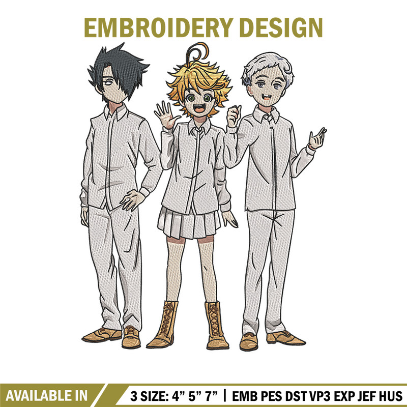 Emma friends Embroidery Design, Oyakusoku Embroidery, Embroidery File, Anime Embroidery, Anime shirt, Digital download.jpg