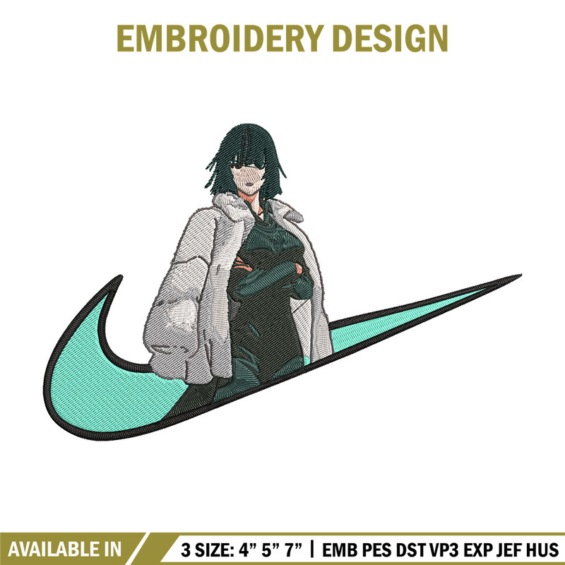 Fubuki nike Embroidery Design,One punch man Embroidery, Embroidery File, Nike Embroidery,Anime shirt,Digital download.jpg