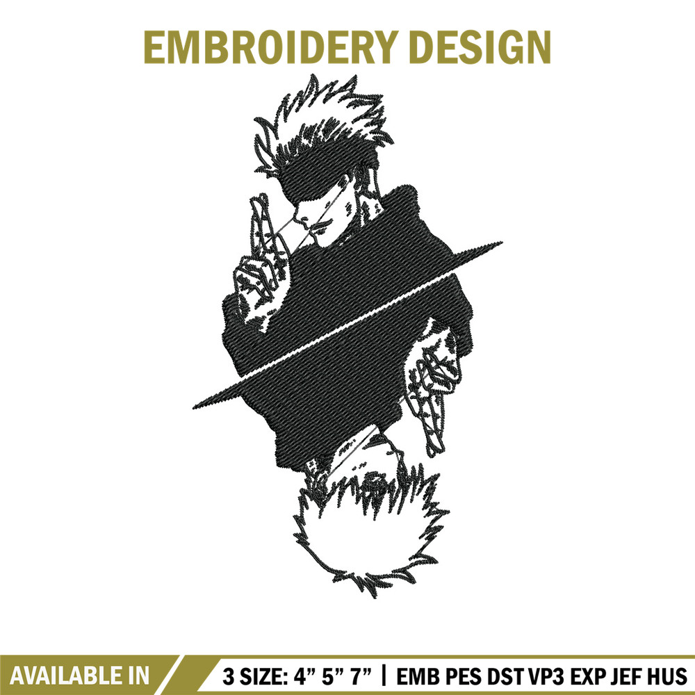 Gojo poster Embroidery Design, Jujutsu Embroidery, Embroidery File, Anime Embroidery, Anime shirt,Digital download.jpg