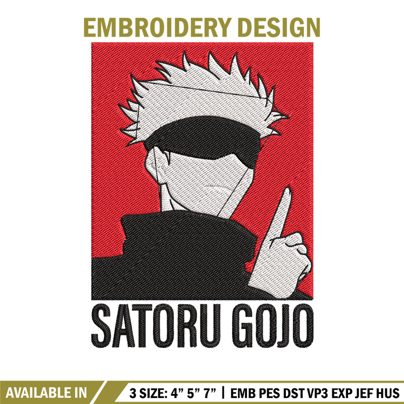 Gojo poster Embroidery Design, Jujutsu Embroidery, Embroidery File, Anime Embroidery,Anime shirt, Digital download.jpg