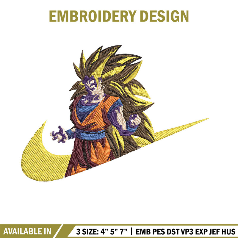 Goku ssj 3 Embroidery Design, Dragonball Embroidery, Embroidery File, Nike Embroidery, Anime shirt, Digital download.jpg